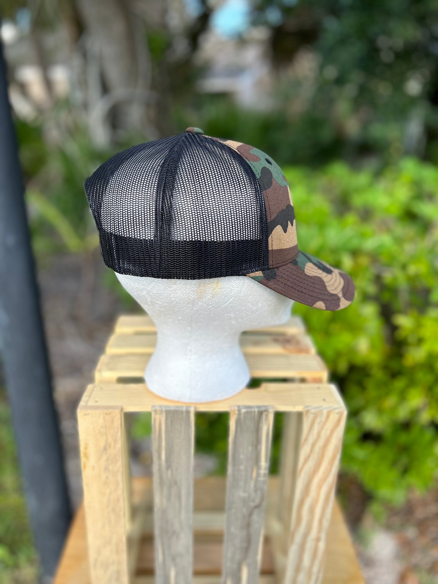 Camo Buck “Deer” Head Trucker Hat