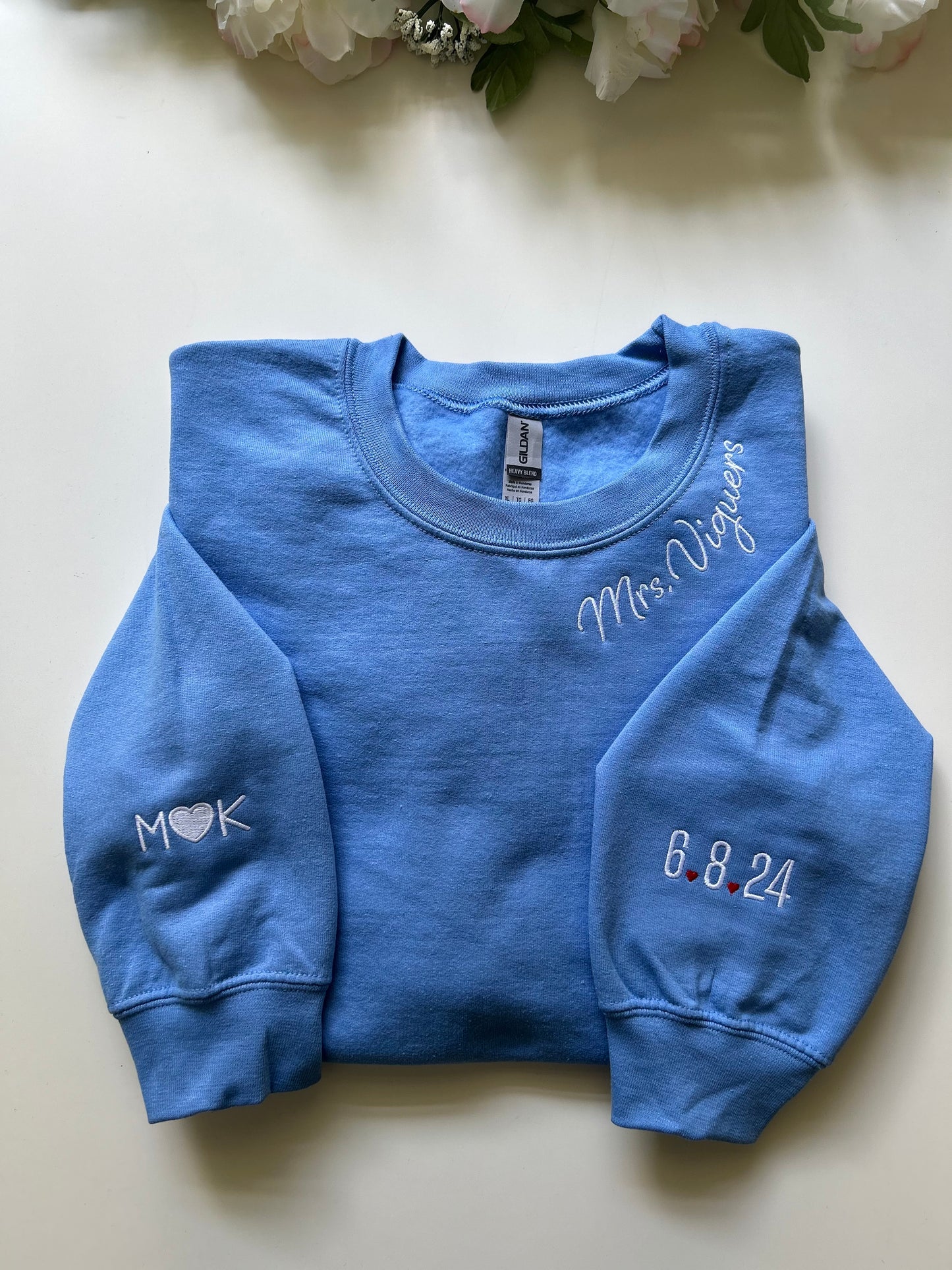 Mrs. Sweatshirt with Date & Initials