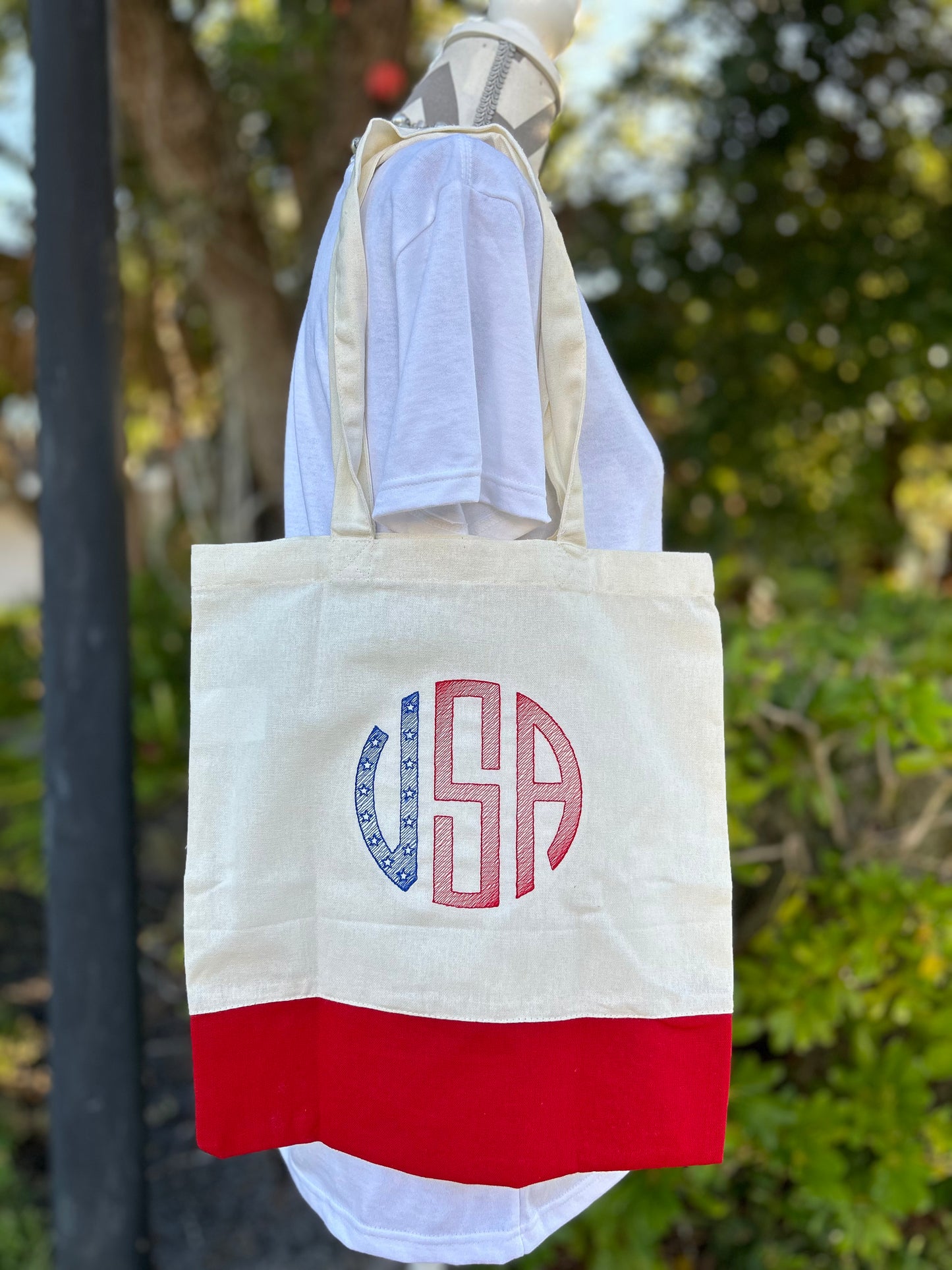 USA Circle Monogram Tote Bag