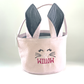 Pink Seersucker Easter Basket with Bunny Ears