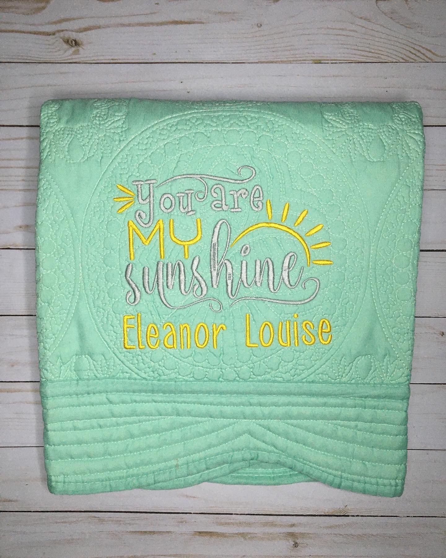 "You Are My Sunshine" Heirloom Baby Quilt