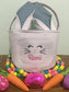 Pink Seersucker Easter Basket with Bunny Ears