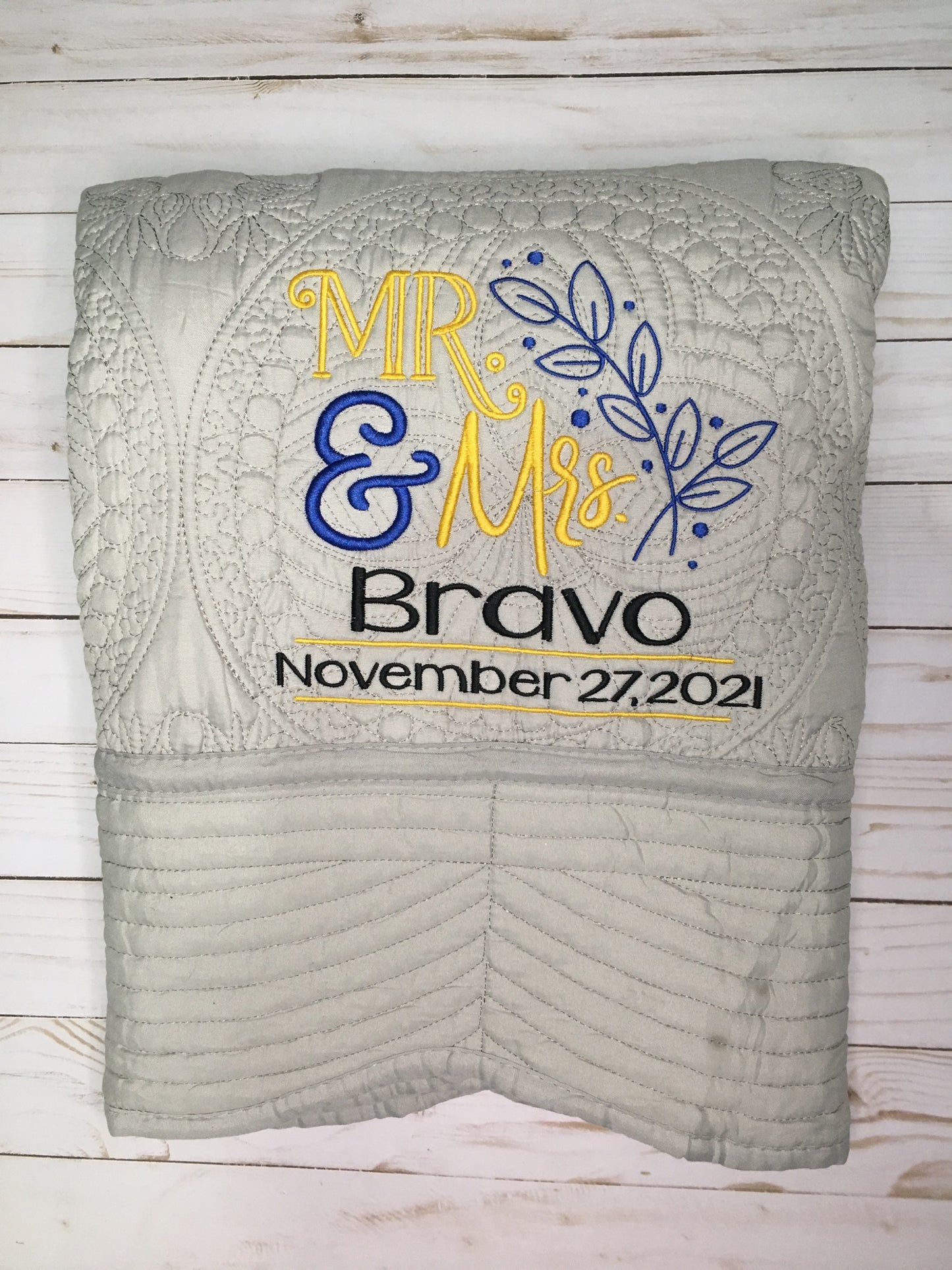 "Mr. and Mrs." Heirloom Lap Quilt