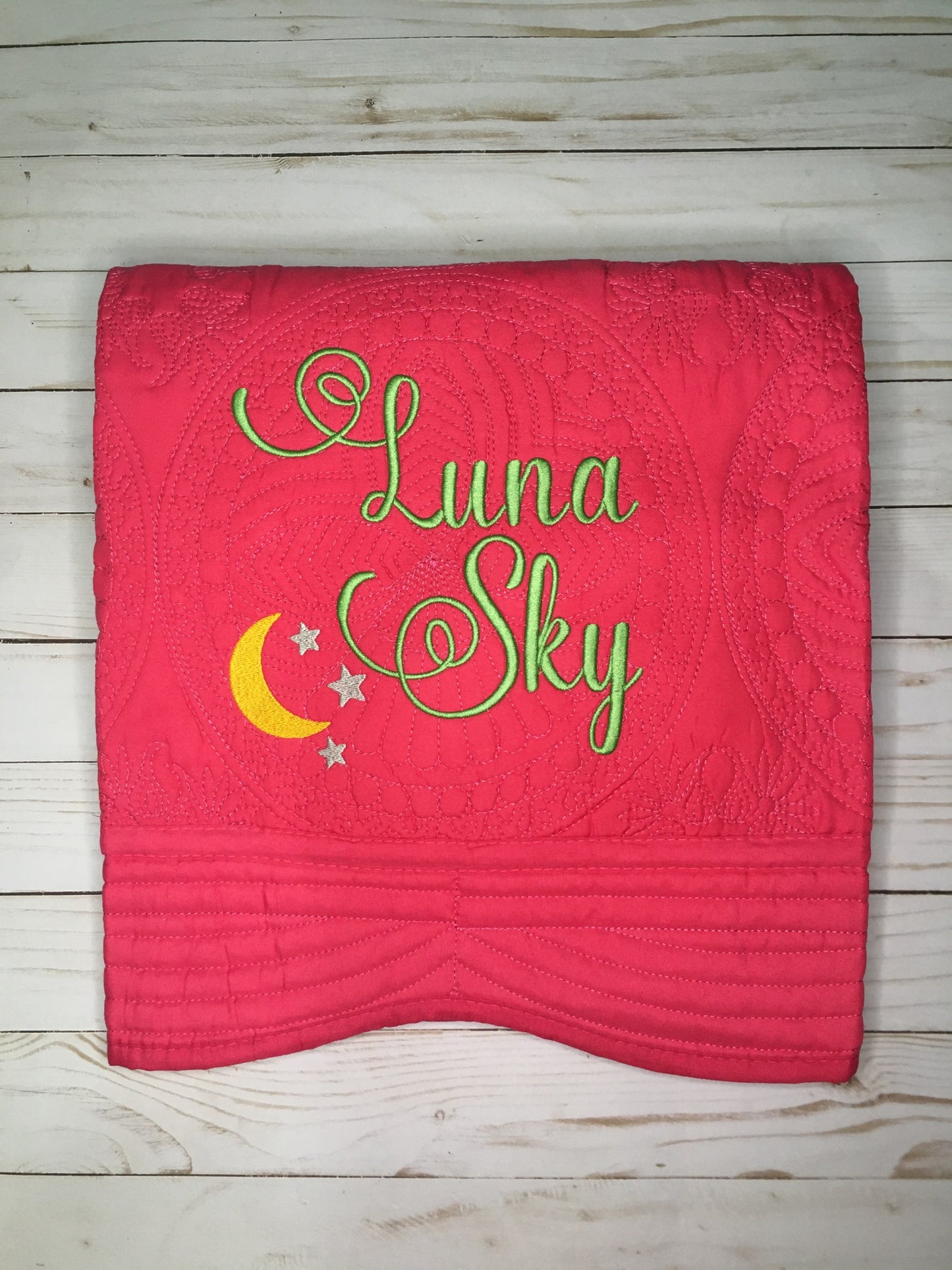 "Moon and Stars" Heirloom Baby Quilt