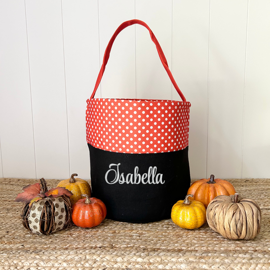 Orange Polkadot Halloween Tote