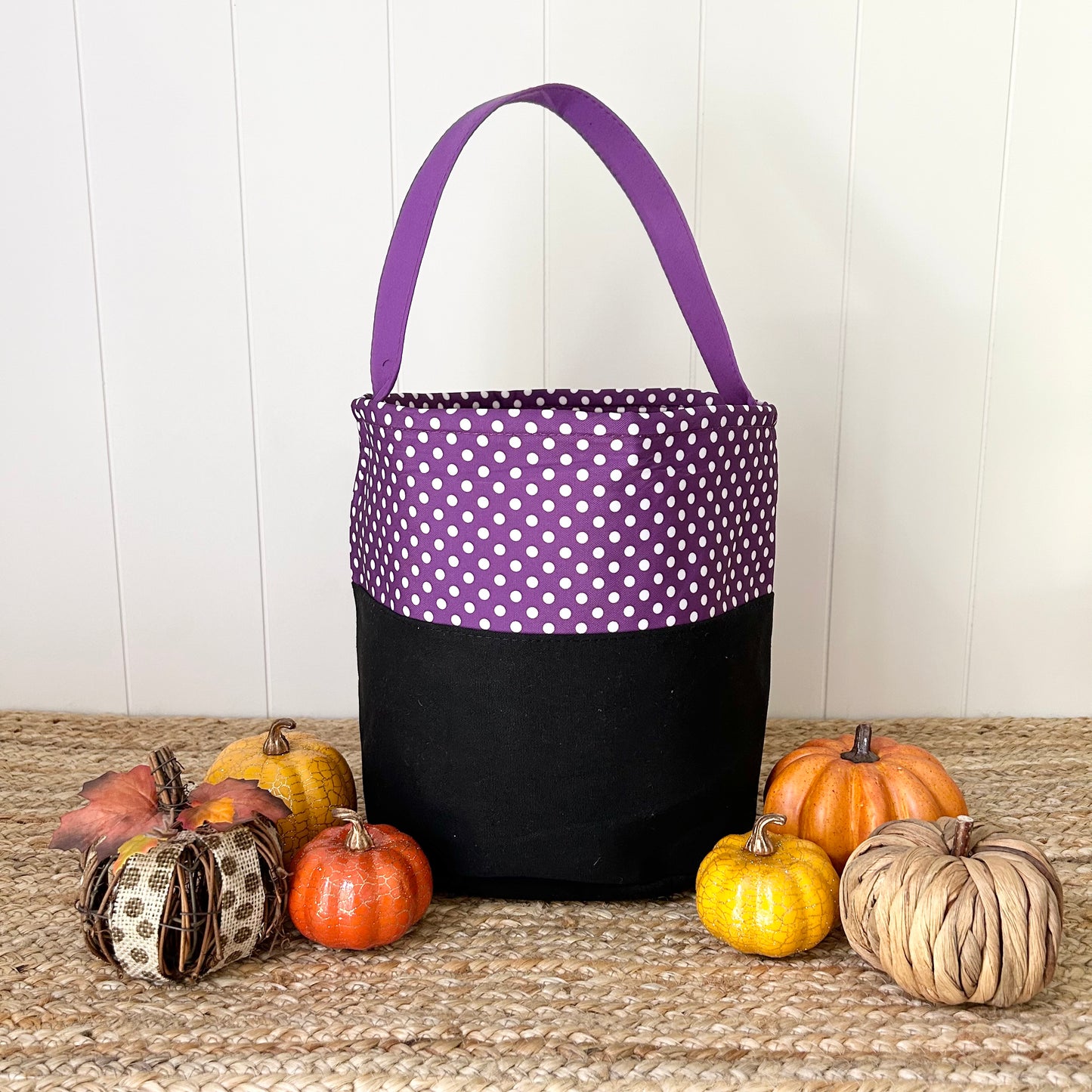 Purple Polkadot Halloween Tote